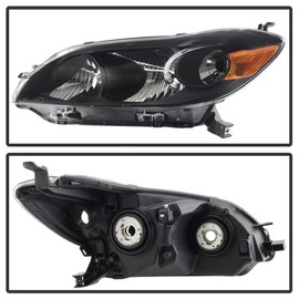 ACANII - For 2009-2013 Toyota Matrix Black Headlights Headlamps Aftermarket Driver + Passenger Side
