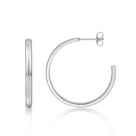 Limerencia Titanium Hoop Earrings for Women, Lightweight Thin Square Edge Open Hoop Earrings, Hypoallergenic G23 Pure Titanium Post for Sensitive Ears
