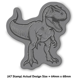 'Tyrannosaurus Rex Dinosaur' Rubber Stamp - Unmounted Design for Crafting & Scrapbooking, A7 (RS00052619)