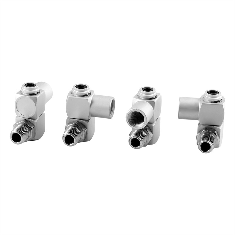 4pcs/Set Aluminum 1/4" Universal 360 Swivel Air Hose Connector Adapter