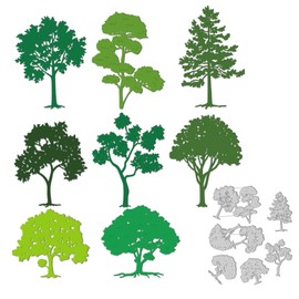 GLOBLELAND Trees Metal Cutting Dies Tree Shadow Cutting Dies Forest Punching Tree Punching Cuts for Card Scrapbooking and DIY Craft Album Paper Card Decor