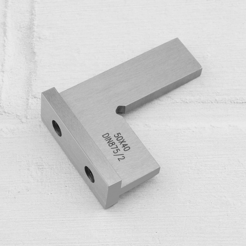 eMagTech DIN875/2 Precision Machinist Square Ruler Carbon Steel Angle Ruler