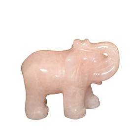 Edelsteinartikel Rose Quartz Elephant, Crystal Elephant 5 cm, Rose Quartz Stone Animal Elephant, Lucky Charm, Talisman and Collectable Item