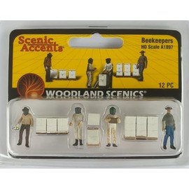 Woodland Scenics A1897 Beekeepers with Bee Baskets Beekeepers Protective Suit for H0 HO 1:87
