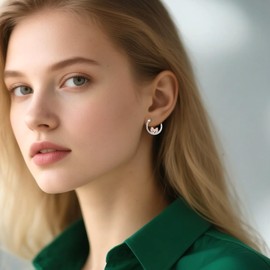 JERWLI Yorkie Earrings 925 Sterling Silver Dog Hoop Earrings Yorkie Jewelry Gifts for Women