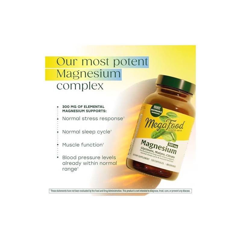 MegaFood Magnesium 300 mg - Highly absorbable Blend of Magnesium