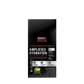GNC AMP Amplified Hydration Electrolyte Powder Drink Mix | Enhanced Electrolyte & Healthy Digestion Complex | Lemon Lime | 10 Count