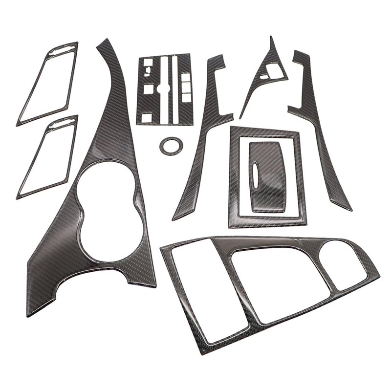 NLQR 11pcs Carbon Fiber Full Interior Set Kit Cover Trim