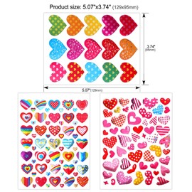 Konsait Konsait 60 Sheets Valentine Heart Stickers Love Decorative Sticker for Kids Envelopes Cards Craft Scrapbooking for Great Party Favors Gift Prize Class Rewards Award Praise (3000+ Colorful Heart)