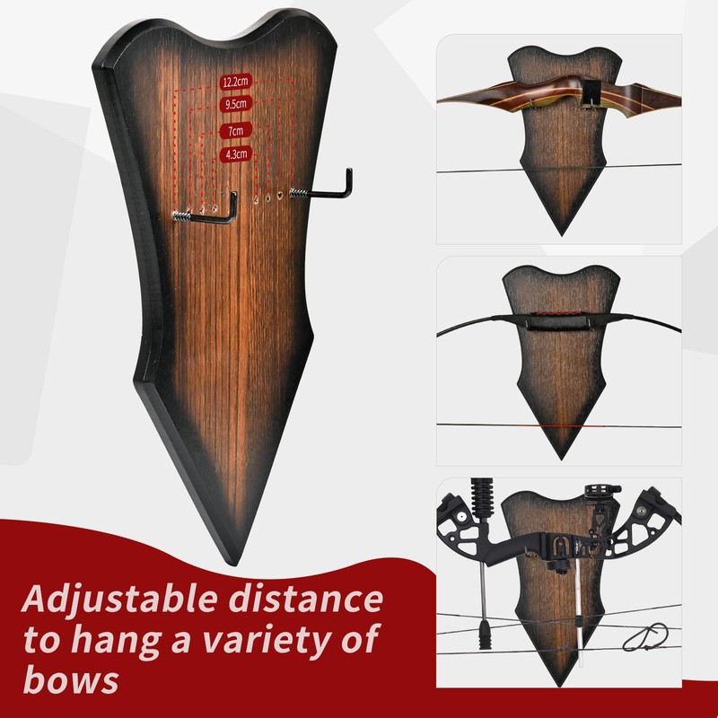 SPG Archery Bow Wall Mount - Horizontal Bow Display Stand