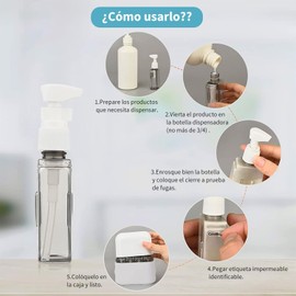 KIKIGOAL Botella de Viaje 4 Pack TSA Aprobó la Botella de Viaje de Portátiles Silicona Rellenables con Tapa a Prueba de Fugas (50ml) para Champús, Lociones y Artículos de Tocador, BPA Free