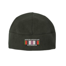 USAMM Afghanistan Campaign Veteran Embroidered Beanie Watch Cap (Green)
