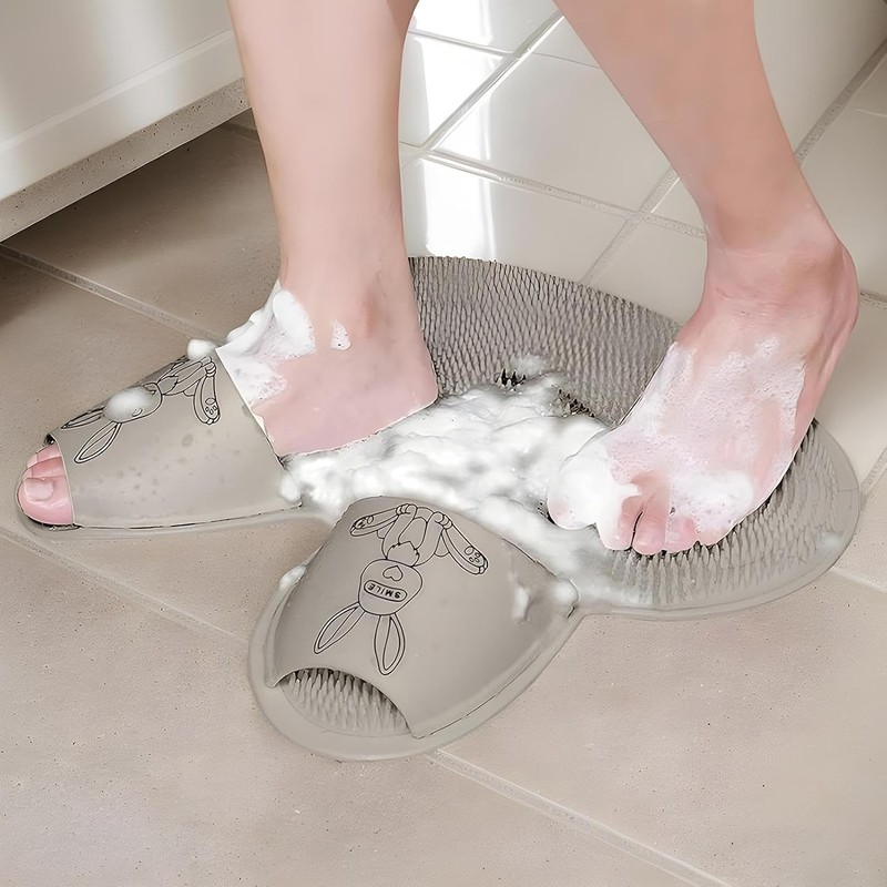Alfombrilla Exfoliante de Silicona para Ducha – Pies Suaves y
