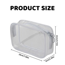 Large Clear PVC Pencil Case,Transparent Waterproof Zippered Pouch for Exams,Stationery,Makeup & Travel Toiletries & Office Supplies,Multipurpose See-Through Cosmetic Organizer Bag with Capacity