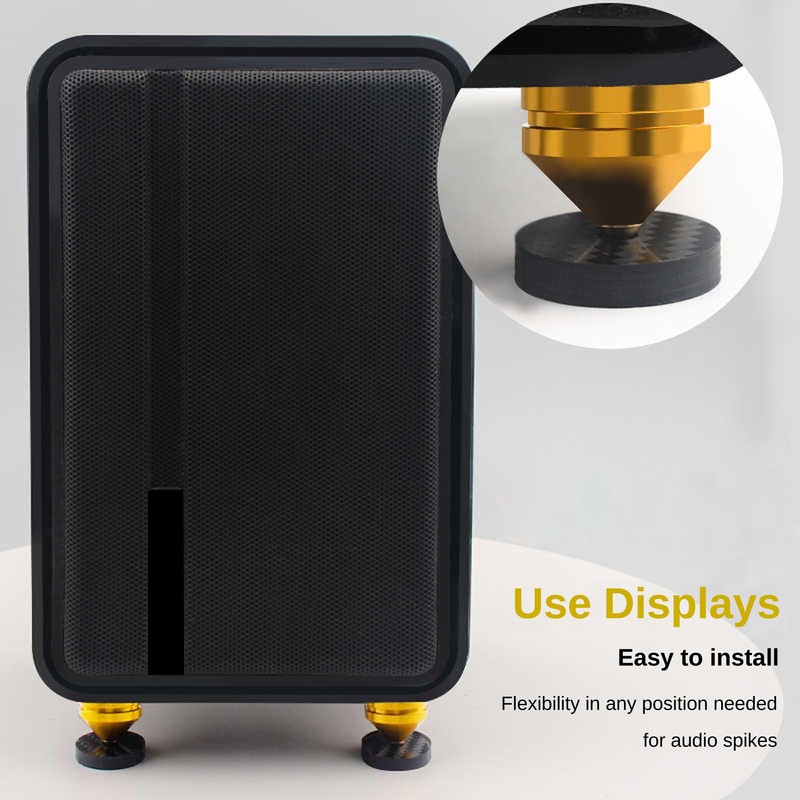 Dufray HiFi Speaker Spike Pads, Carbon Fiber Speaker Stand Feet,