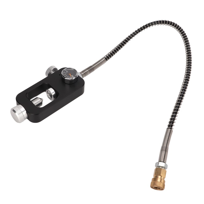 Diving Tank Refill Adapter with Gauge Hose Aluminium Alloy Durable