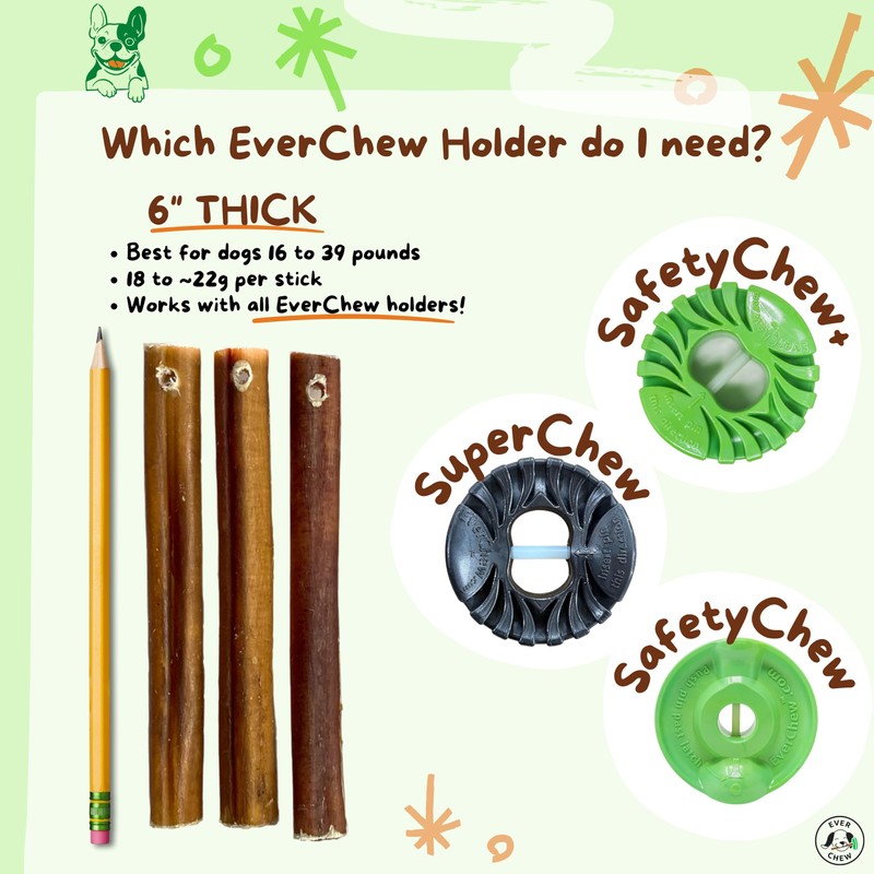 EverChew | Premium 6" Low-Odor Bully Stick Refill Packs –