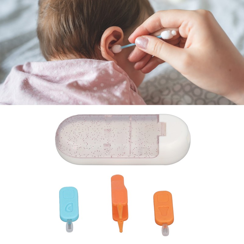 Baby Ear Nose Cleaner Set TPR Portable Double Head Safely