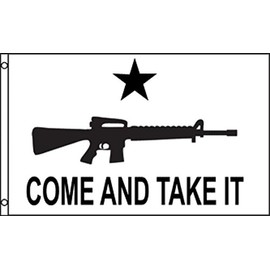 NYLON (NOT Polyester) White Come and Take It 3'x5' NYLON 210D-S Flag