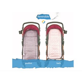 Soft and Reversible Baby’s Pure Cotton Pushchair/Car Seat Liner, Pram Insert, Portable Changing Mat, Universal Cover - Pushchair Size 32 x 80 cm - Cushion for Children