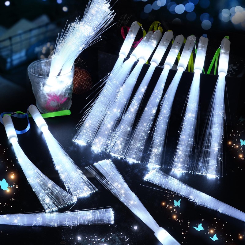 SHQDD 28 PCS Fiber Optic Wands with 3 Light Modes,