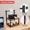 Wooden Thermal Printer Stand for Roll and Fan-Fold Label Holder,