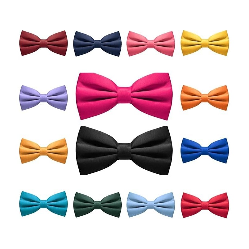 RBOCOTT White Pre-tied Bow Tie Adjustable Bowtie for Men(26)