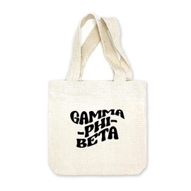 sockprints Mod Design Gamma Phi Beta Mini Tote Bag - Gift Tote Bags for Sorority - Mini Goodie Bag - Sorority Gift Bag