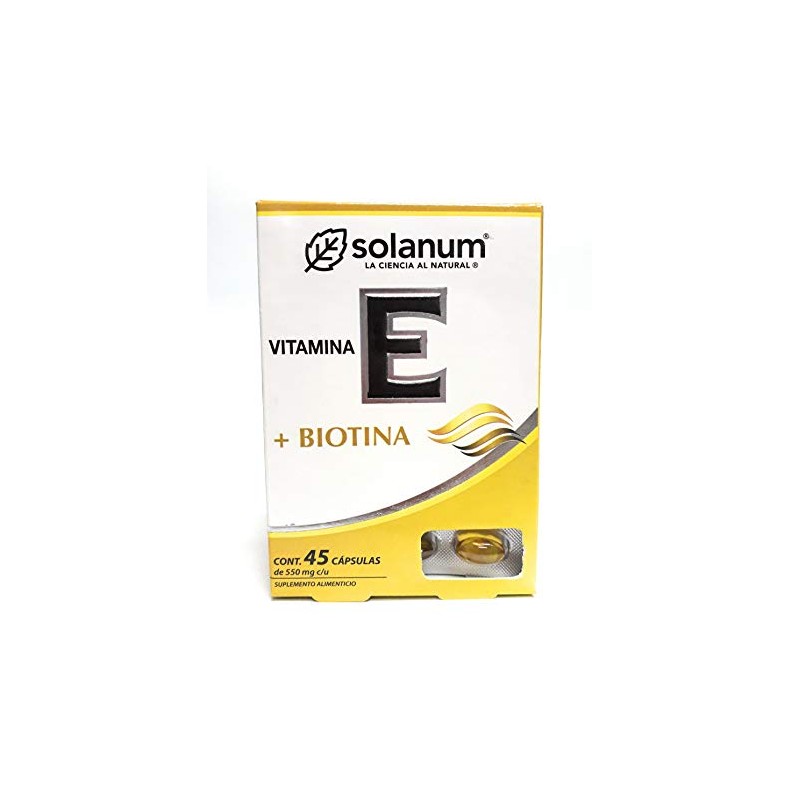 Solanum, Vitamina E + Biotina. 45 cápsulas.