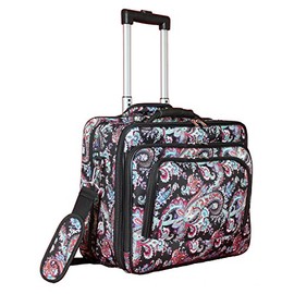 World Traveler Women's Fashion Print Rolling 17" Laptop Case-Paisley, One Size