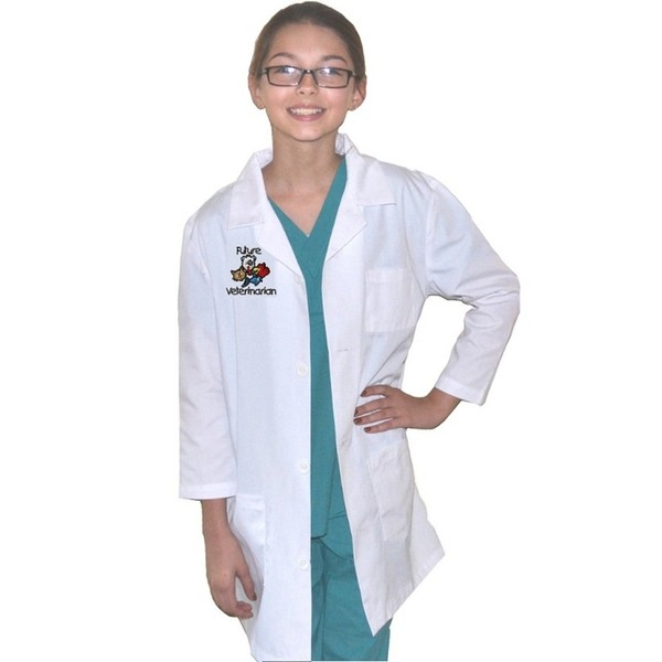 Kids Veterinarian Lab Coat with Animals Size 2 White