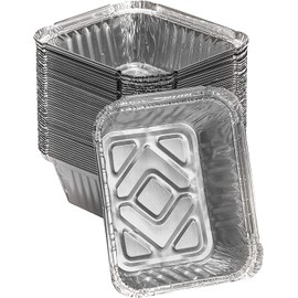 Aluminium Foil Containers with Lid Small (Size - No.1), Takeaway Foil Food Containers for Cooking, Food Storage BBQ, Baking, Catering Trays (1000)