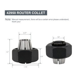 Thaekuns 42950 1/2- inch Router Collet Fit for Porter Cable Models, Delta, B&D-2 Pack