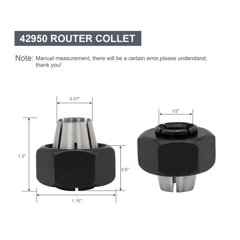 Thaekuns 42950 1/2- inch Router Collet Fit for Porter Cable