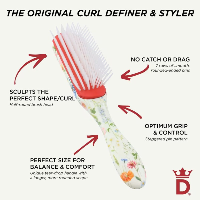 Denman D3 7 Row Styler Floral Fantasies Brush