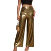 heipeiwa Women's Metallic Wide Leg Palazzo Pants Rib Pleated Smocked