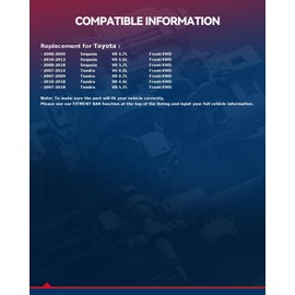 KAX 515202 Pair Front Wheel Hub Bearing Compatible with 2010-2018 Toyota Tundra 4.6L 4WD