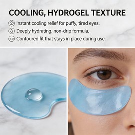 Under Eye Gel Patches for Dark Circles, Puffiness, Eye Bags, Wrinkles, Caffeine Eye Patches, Korean Eye Mask, Hyaluronic Acid & Niacinamide, Fragrance-Free, Vegan, Hydrating Cooling Eye Pads, 30 Pairs
