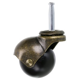 Skelang 4 Pcs 38mm Stem Ball Castor, Grip Neck Wheel with Sockets, Gold Ball Caster for DIY Furniture, Sofa, Chair, Cabinet, Total Capacity 90 kg