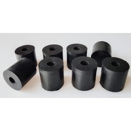 Multi Purpose Rubber Spacer 1 3/16 Inch OD x 3/8 Inch ID x 1 3/16 Inch Thickness Rubber Bushing Anti Vibration Spacer Black Round Neoprene Rubber Washers for Home and Car Accessories (8)