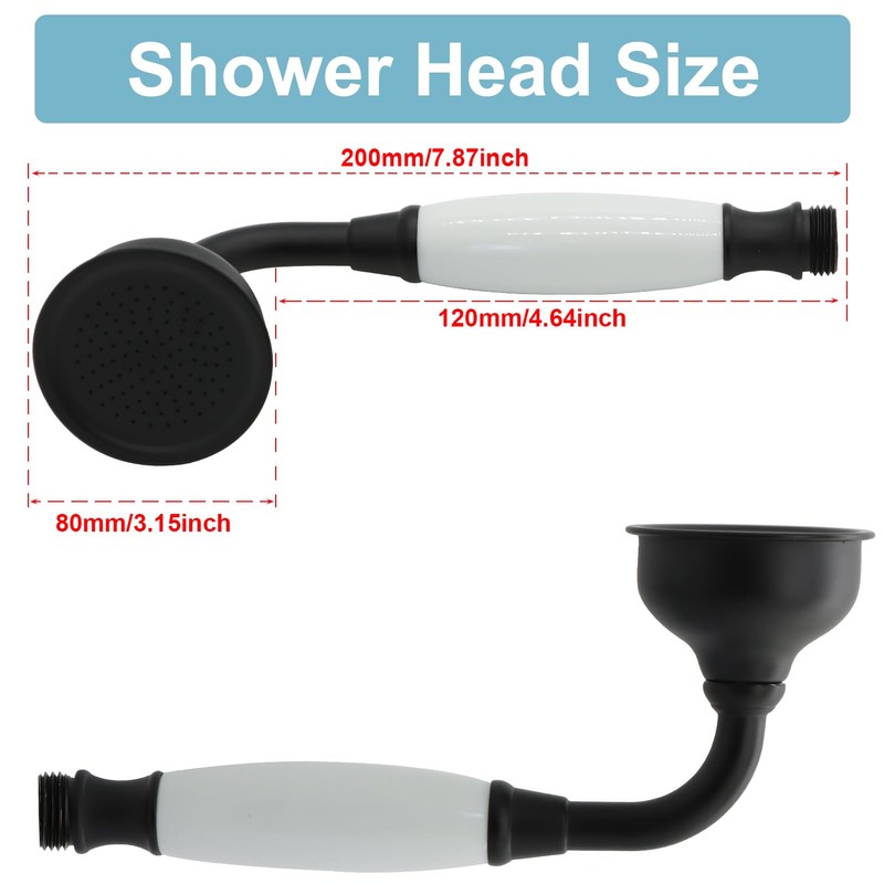 HOMEDEC Vintage Handheld Shower Head with 59inch Flexible Hose High-Pressure