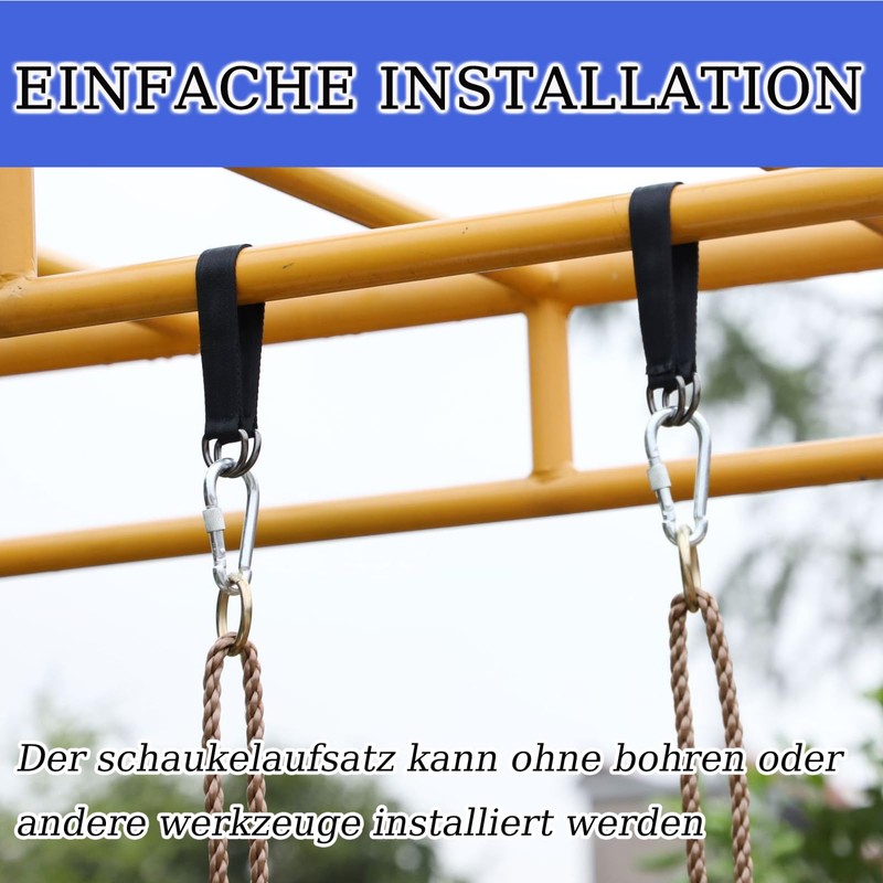 Set of 2 swing tree attachment rope, swing hanging kit,