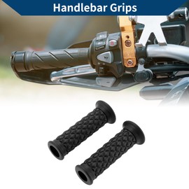 X AUTOHAUX 7/8" 22mm 15/16" 24mm Universal Motorcycle Hand Grips Cover Non Slip Rubber Handlebar Grips for Motorcycle Scooter Bicycle ATV Black 1pair