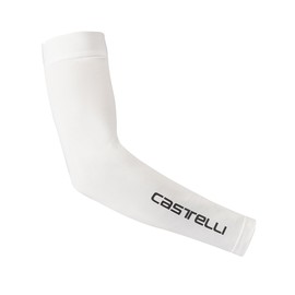 CASTELLI UPF 50 + Light Arm 2 Sleeves, UPF 50 Breathable Sleeve for Cycling, Road Biking & Gravel Riding, Men & Women - White - Large