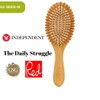 Regrowz Bamboo Paddle Hairbrush with Round Bristles - Detangle Hair