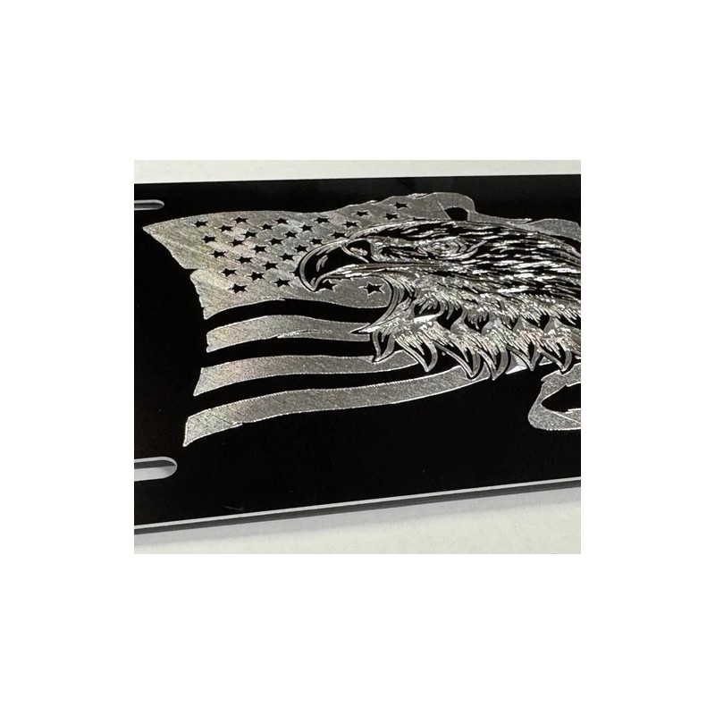 Diamond Etched Products Engraved US USA Flag Eagle Patriotic Car