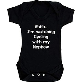 Hippowarehouse Shhh? I'm Watching Cycling with My Nephew baby vest bodysuit (short sleeve) boys girls
