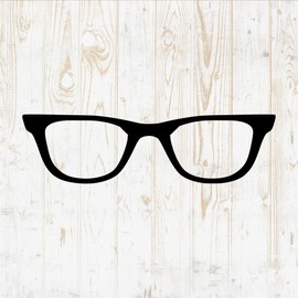 6 in Sunglasses Sticker - Vinyl Decal for Wall Bottle Phone Car Home Bike Laptop Silhouette - Eyeglasses Frame Retro Aviator DWSV4150