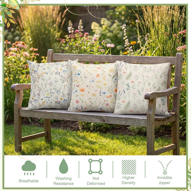 Maysing 13 Pcs Wildflower Tablecloth and Chair Covers Set with