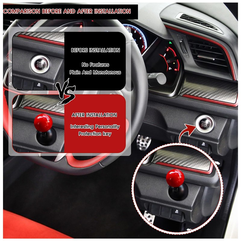 Jeinbuil Start Stop Button Cover, Start Button Car Cover Alloy